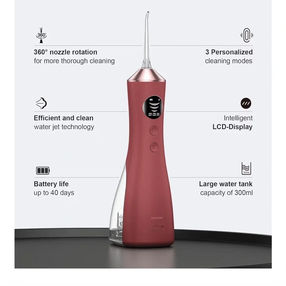 Water Dental Flosser for Teeth, Portable Cordless Water Flosser with 300ML